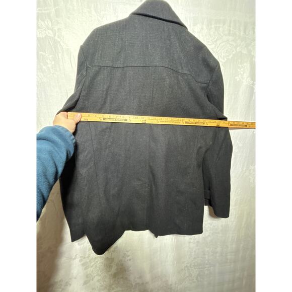 Pronto Uomo Coat 2XL TALL Charcoal Gray Plaid Wool Blend NEW Double Breasted Pea - Picture 10 of 11